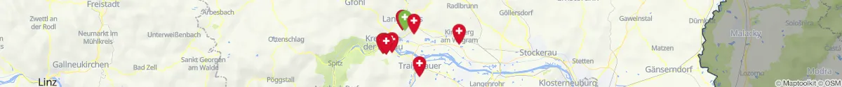 Kartenansicht für Apotheken-Notdienste in der Nähe von Grafenegg (Krems (Land), Niederösterreich)